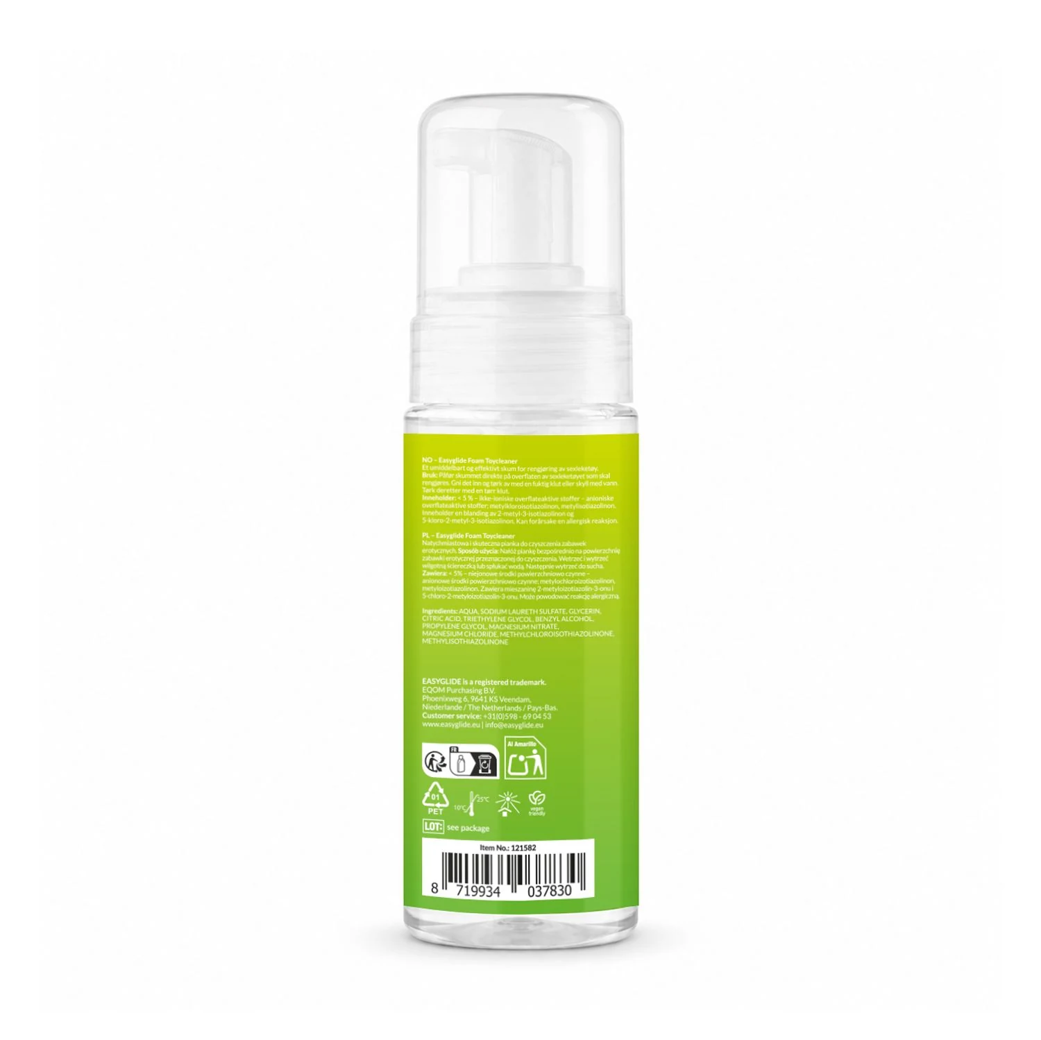 EasyGlide Foam Toy Cleaner met huidvriendelijke pH-waarde 6,50 tot 7,50