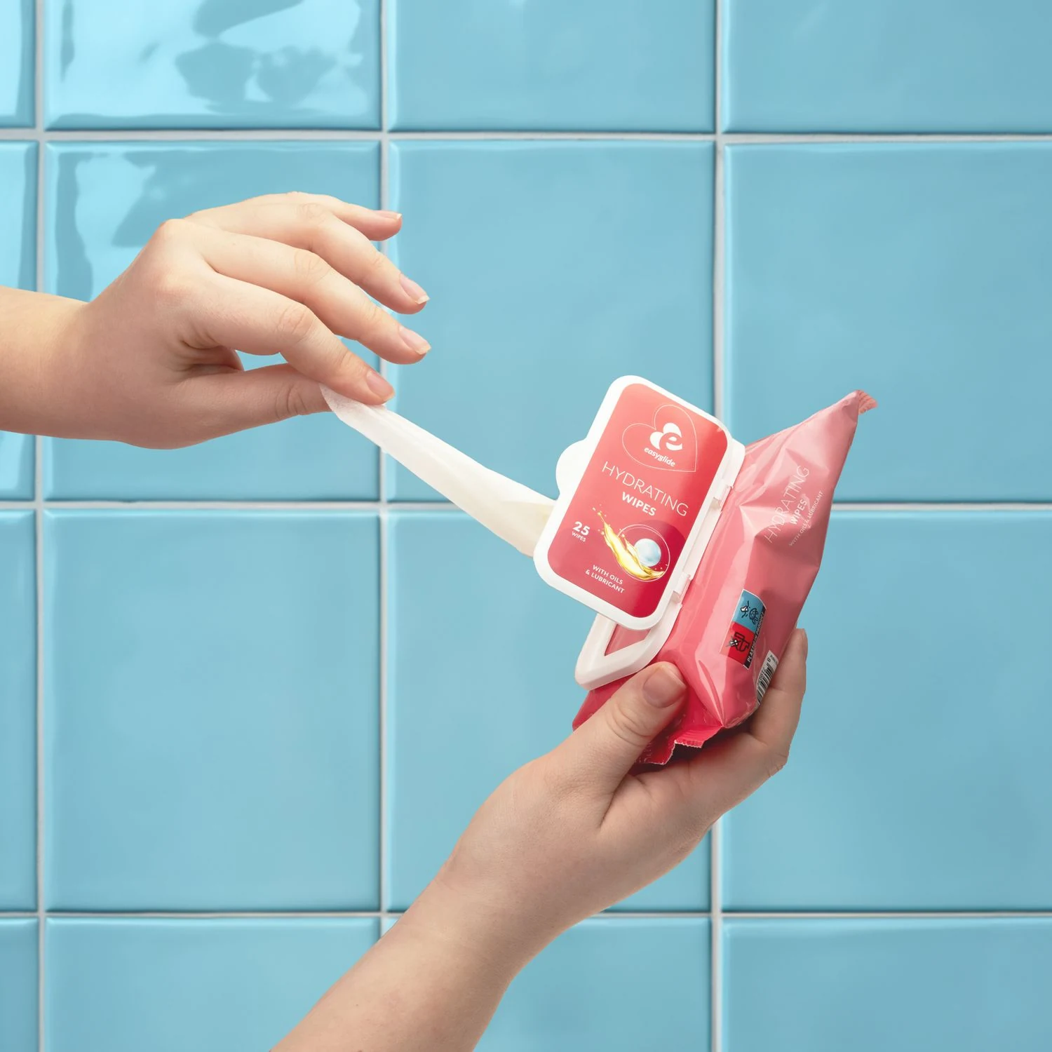 EasyGlide hydraterende doekjes, verpakking met 25 doekjes
