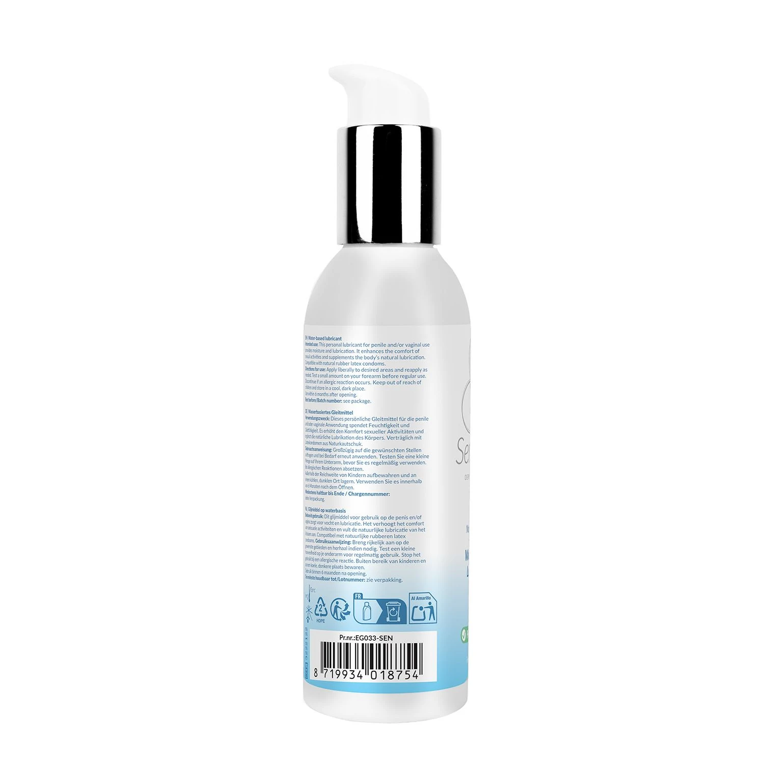 EasyGlide Sensitive Waterbasis Glijmiddel 150 ml, transparant en unisex