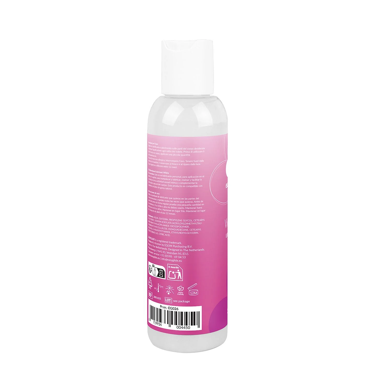 EasyGlide White wit glijmiddel op waterbasis, unisex