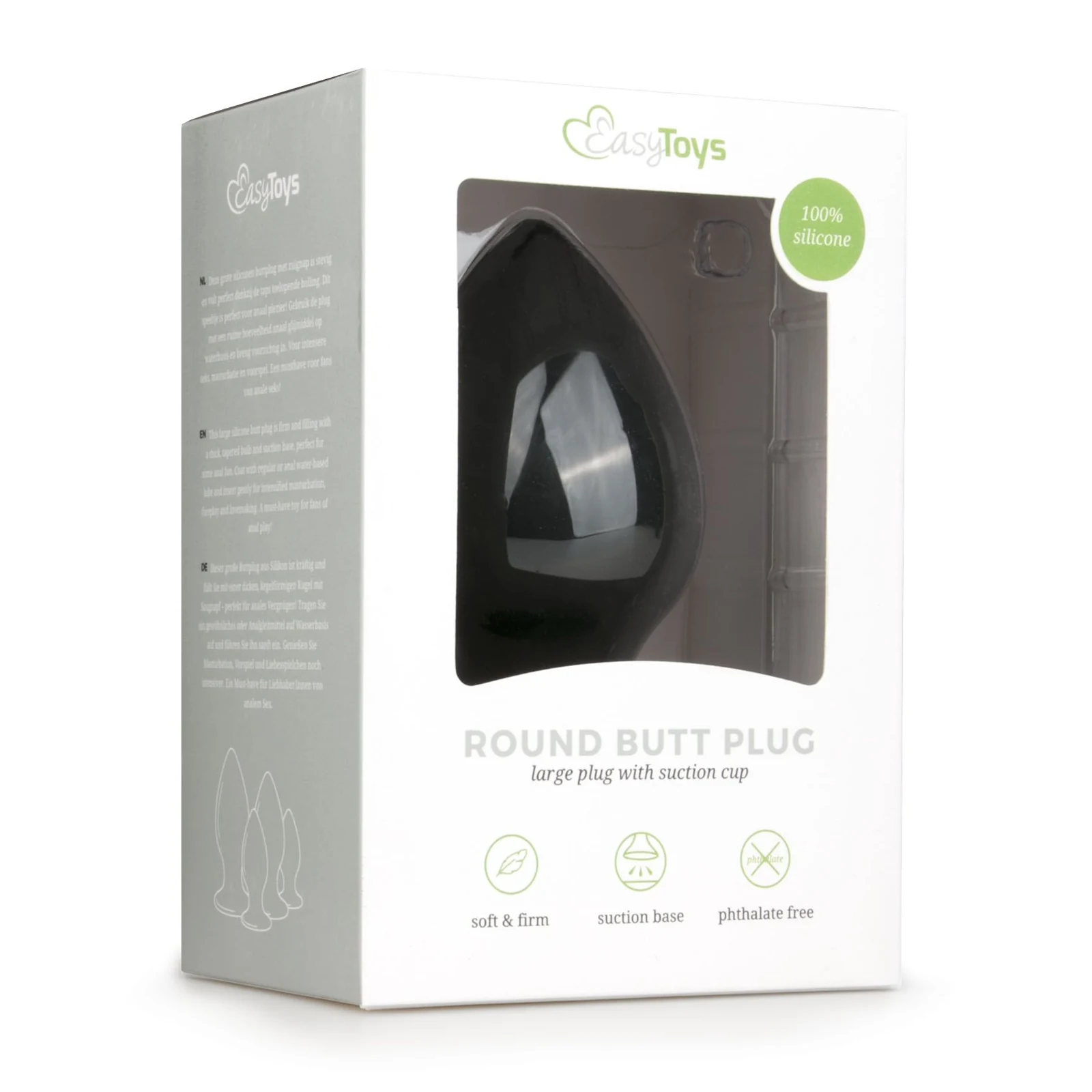 Zwarte Easytoys Anal Collection buttplug large met zuignap