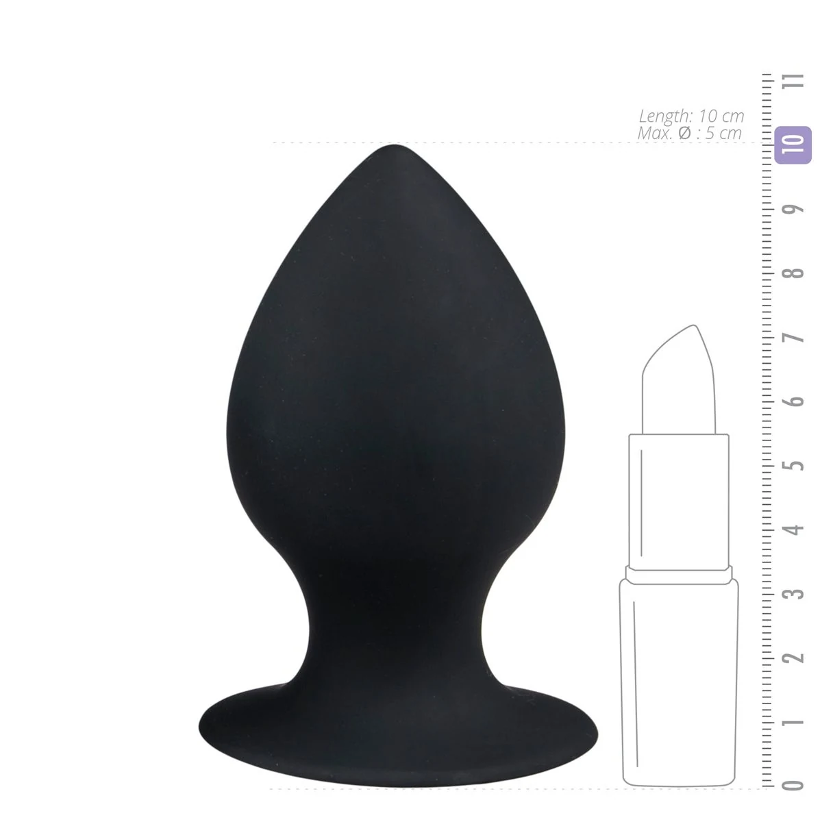 Easytoys Anal buttplug zwart large met maximale diameter 50 mm