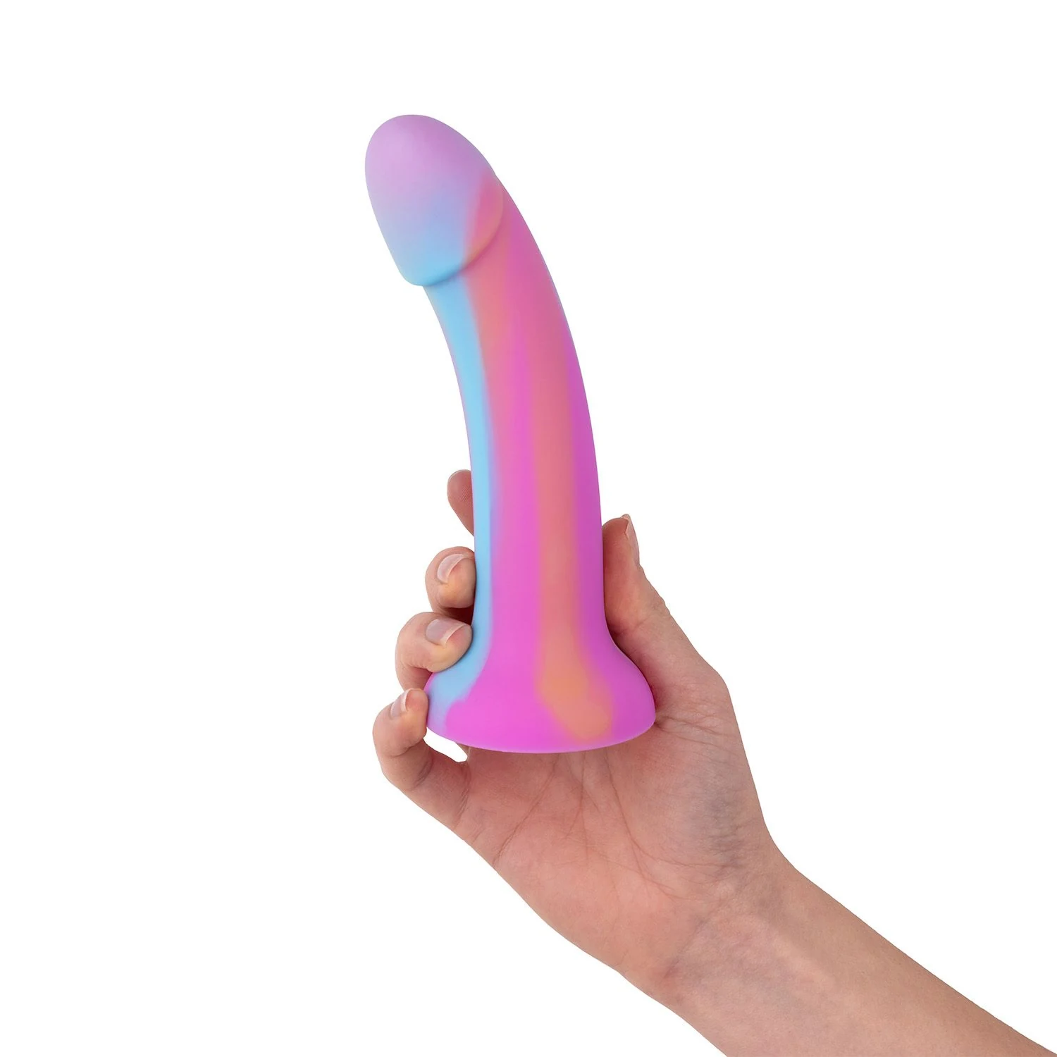 Easytoys Dildo Collection Candy Swirl 19 cm met gebogen vorm en stevige basis