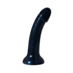 Zwarte siliconen dildo 19 cm van Easytoys Dildo Collection met metallic glitter afwerking