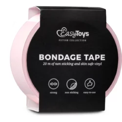 Easytoys Fetish bondage tape roze 20m, niet-klevend en huidvriendelijk