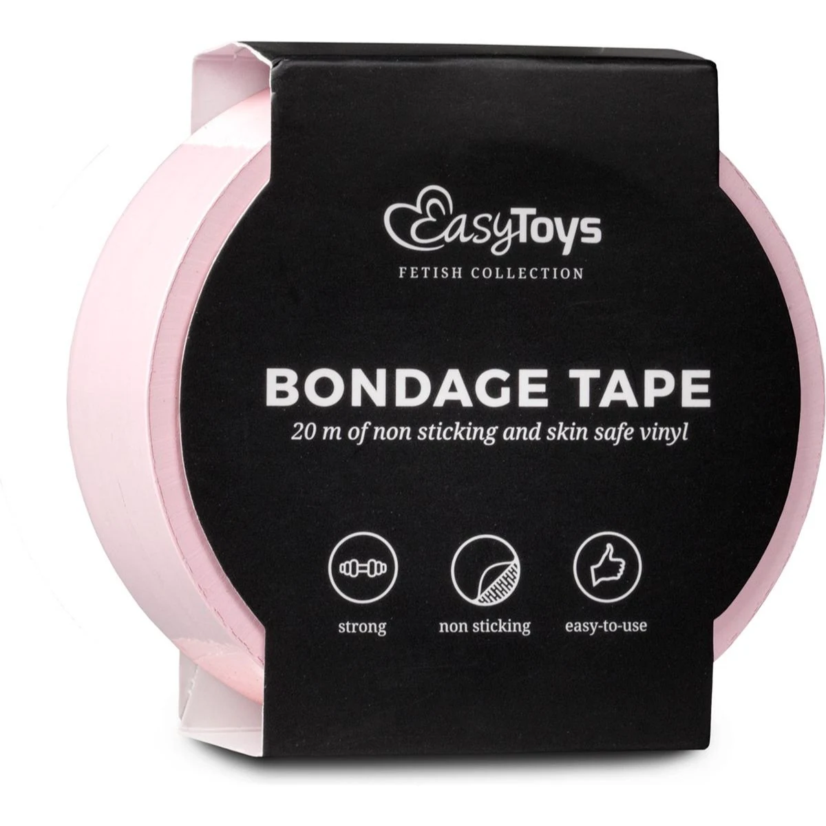 Easytoys Fetish bondage tape roze 20m, niet-klevend en huidvriendelijk