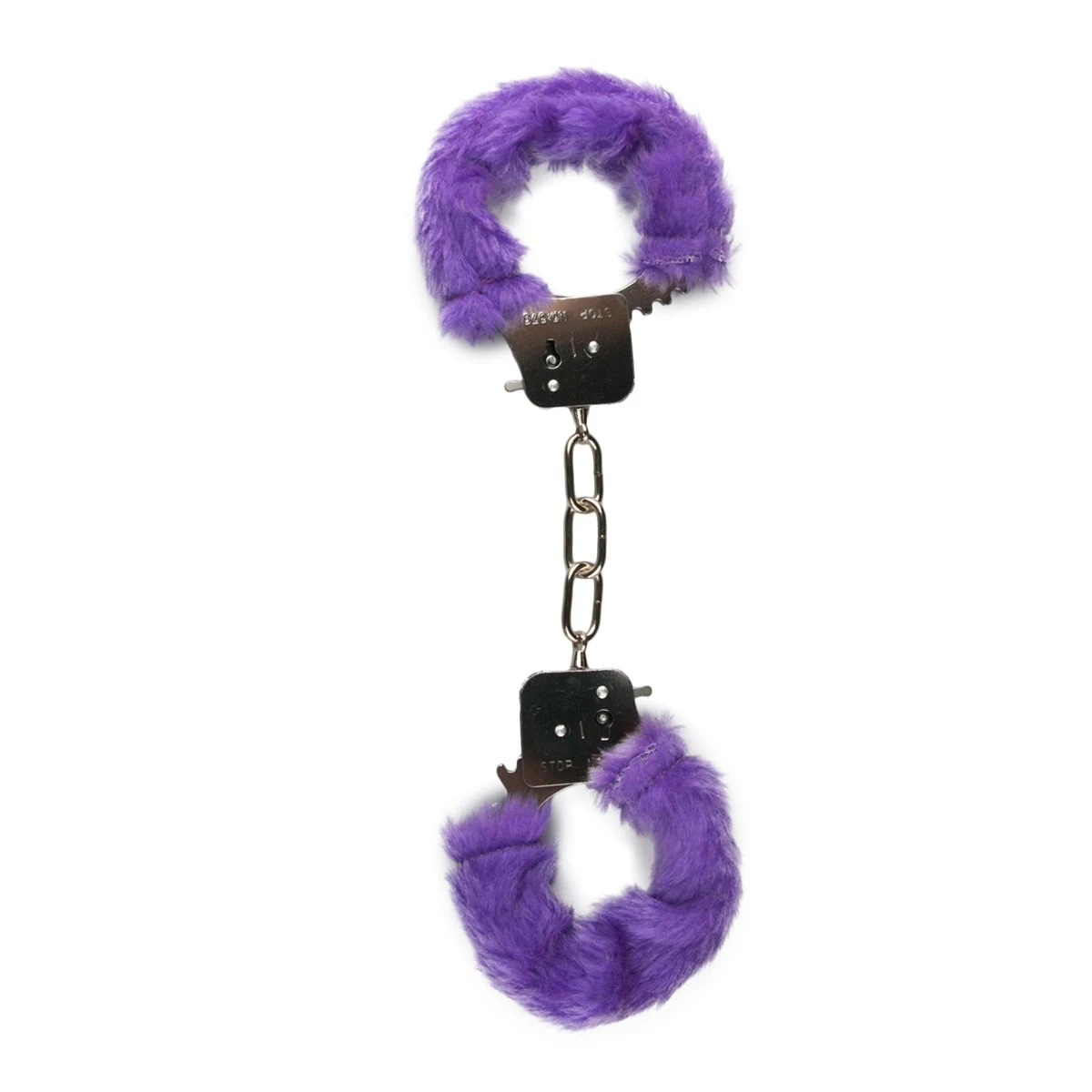 Easytoys Fetish paarse pluche handboeien, verstelbaar en comfortabel voor de polsen