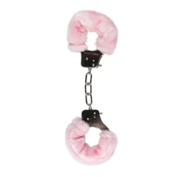 Roze pluche handboeien van Easytoys Fetish Collection, verstelbaar en comfortabel