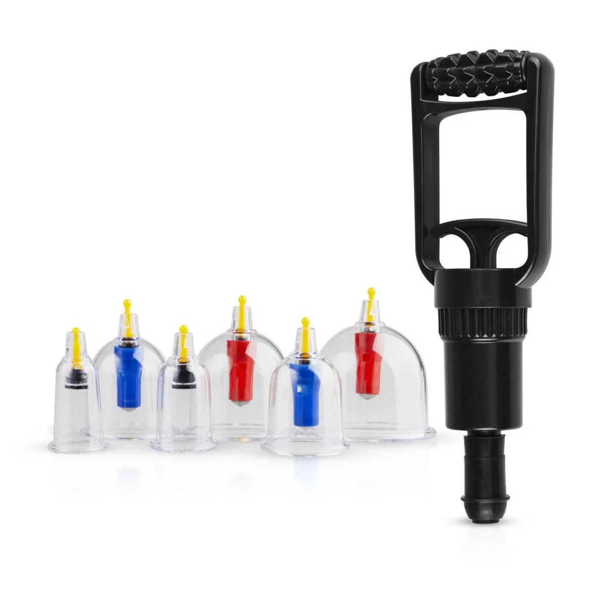 Easytoys Fetish cupping set met 6 transparante cups en handpomp