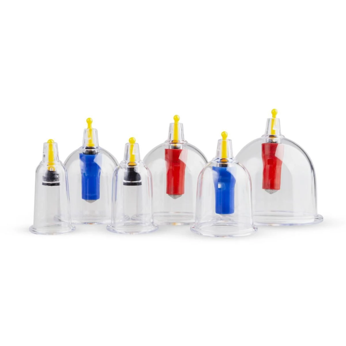 Transparante cupping set met handpomp en ontluchtingsventiel