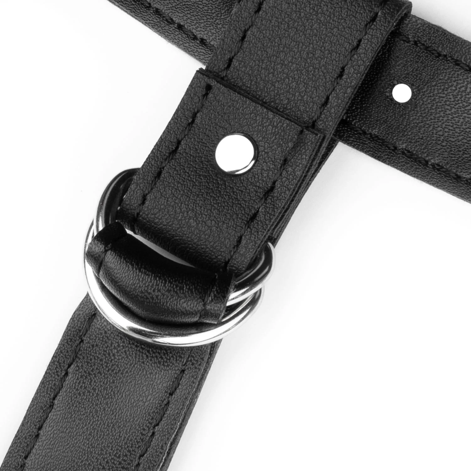 Dubbelzijdige strap-on dildo zwart voor vrouwelijke drager