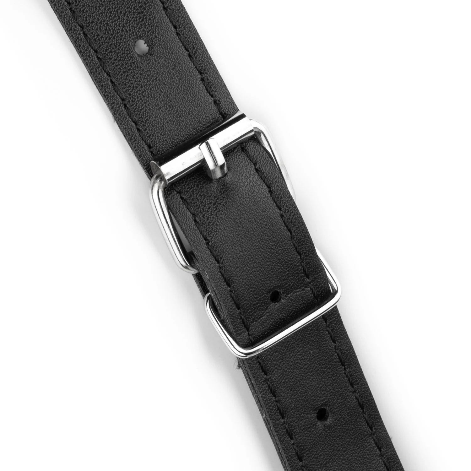 Gladde dubbelzijdige strap-on dildo zwart, lengte 150 mm