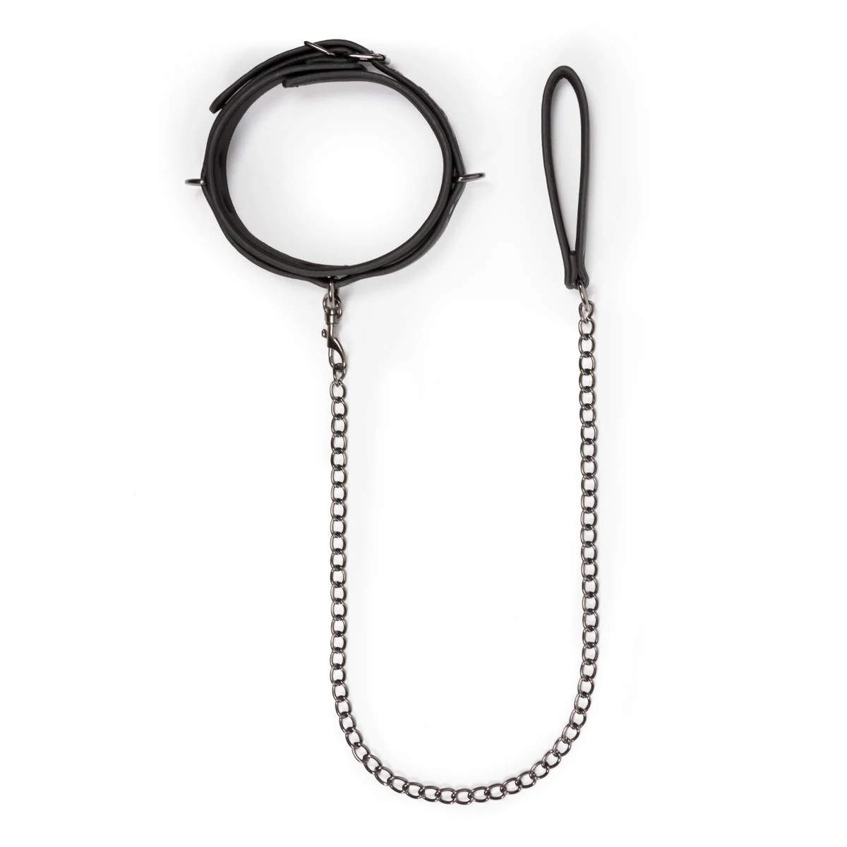 Verstelbare halsband met riem, kunstleer met metalen clipsluitingen