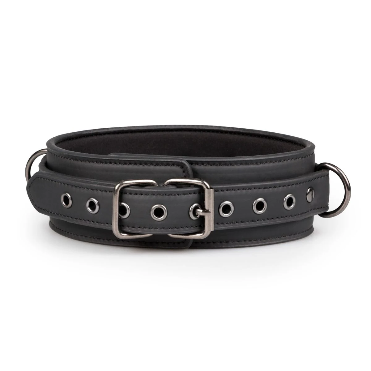 Bondage halsband met riem met schuimvoering en stevige kunstleren afwerking