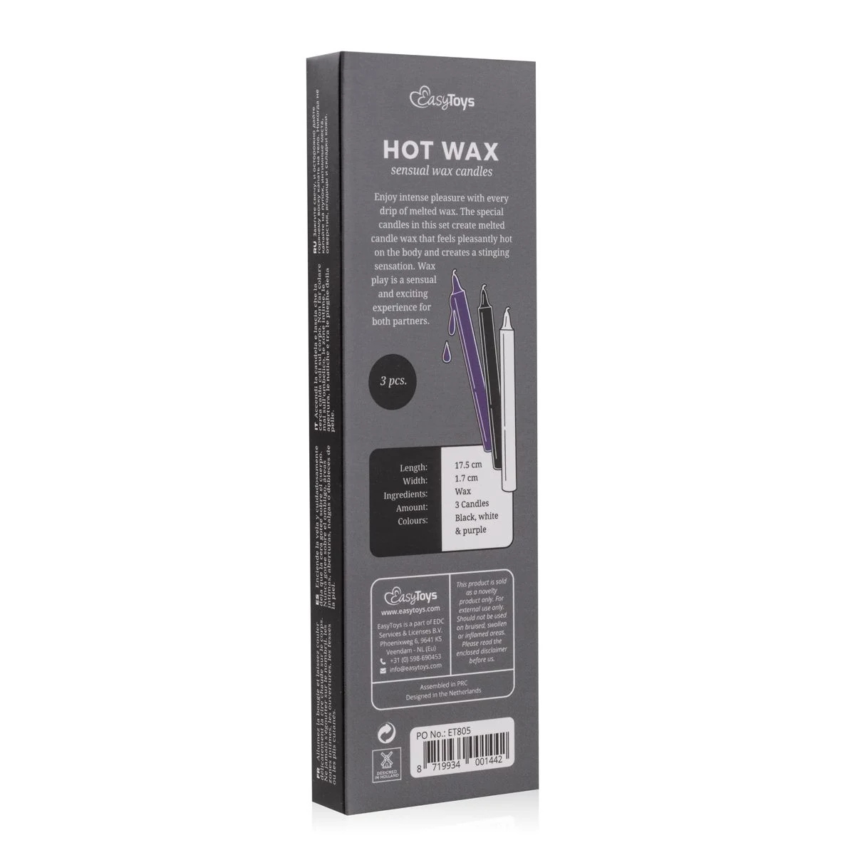 Hot Wax SM kaarsen van 100% sojawas, lengte 175 mm en breedte 17 mm