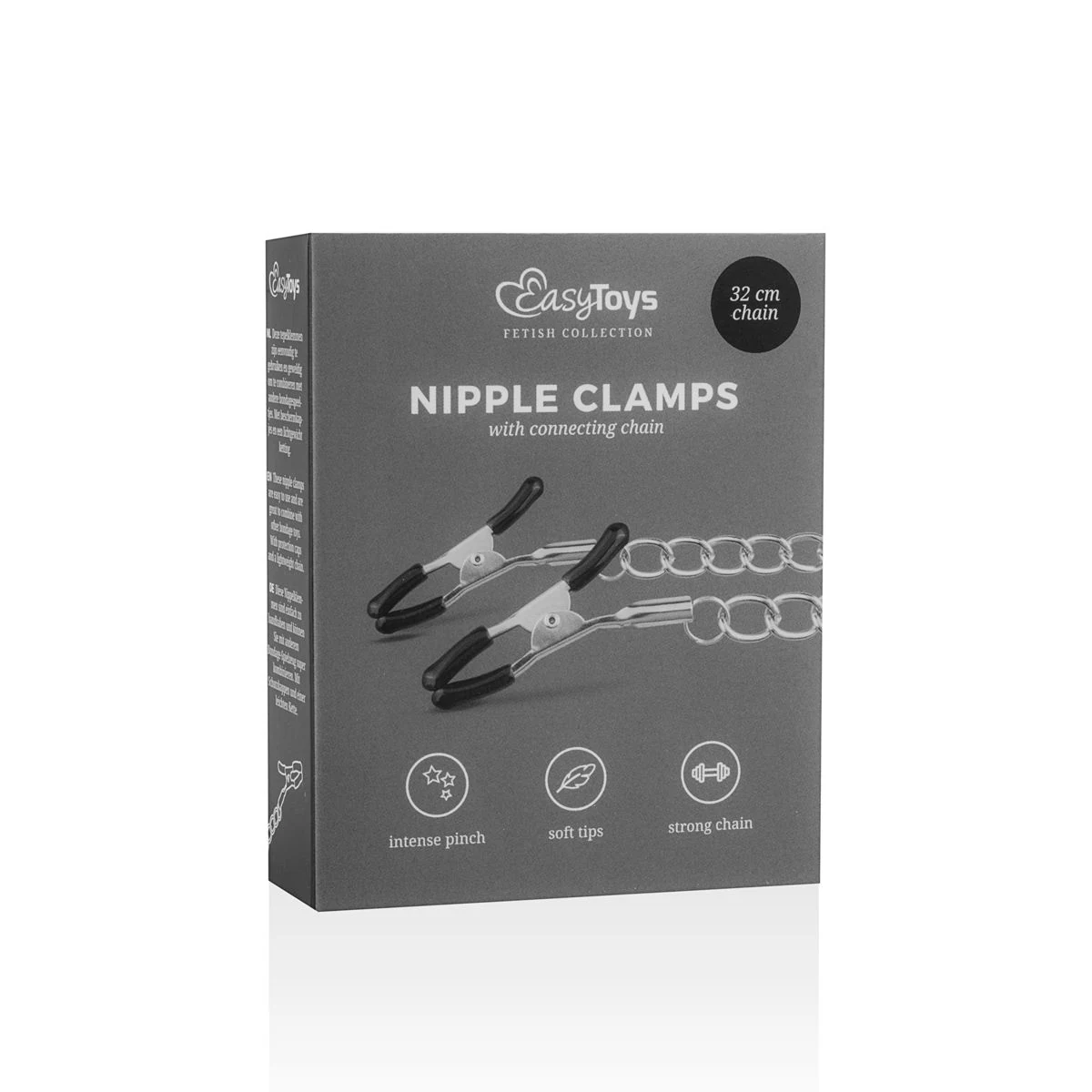 Easytoys Fetish tepelklemmen met ketting, lengte ketting 32 cm