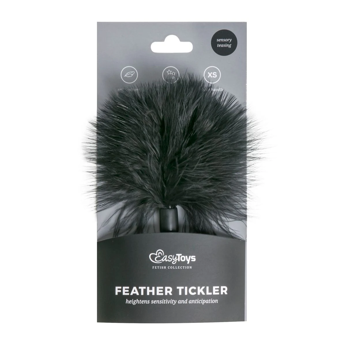 Kleine kietelaar zwart van Easytoys Fetish Collection met kort handvat