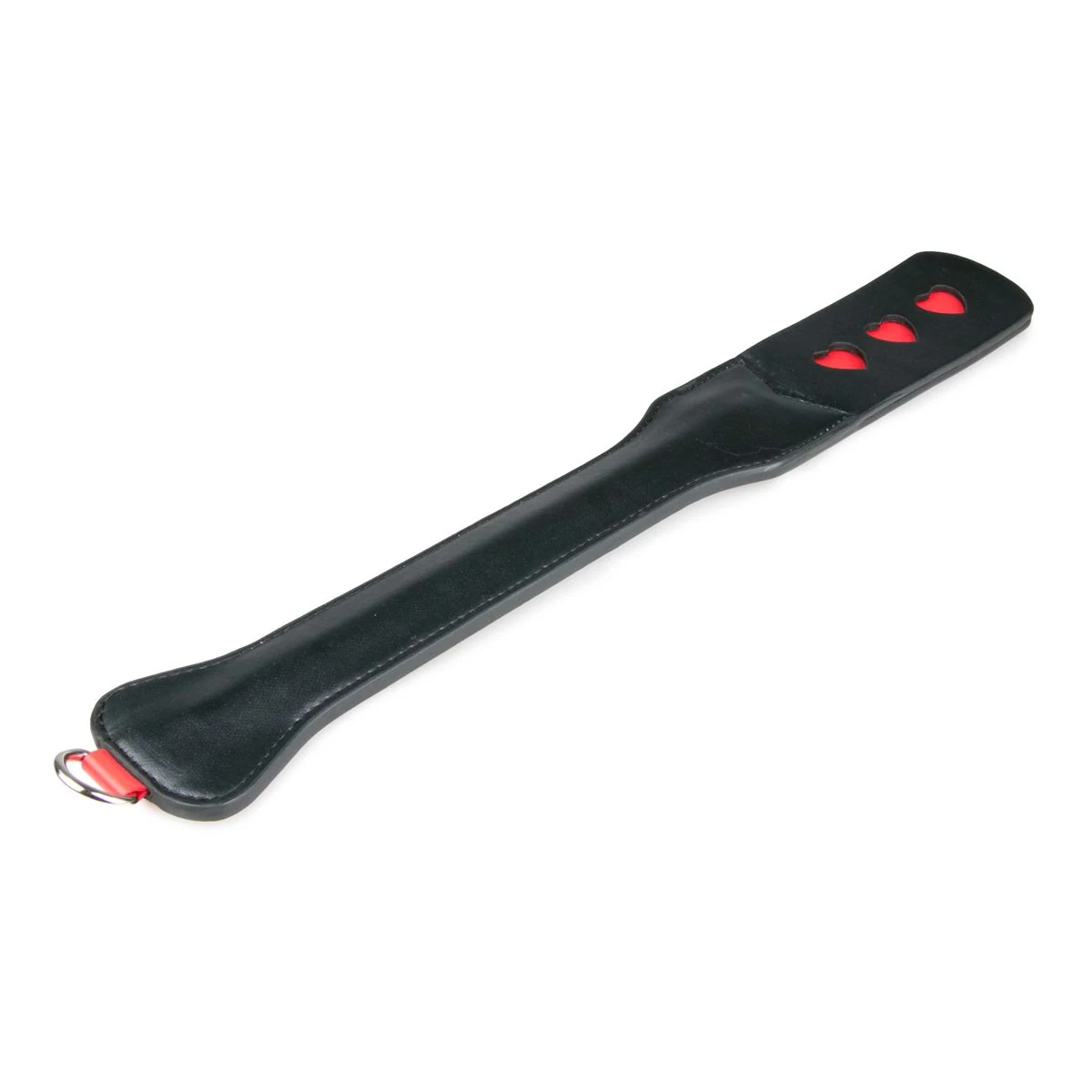 Easytoys Fetish paddle van 470 mm met rode hartjes en metalen details
