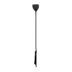 Easytoys Fetish leren zweep met lange steel in zwart
