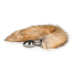 Easytoys Fetish vossenstaart buttplug zilver met bruine staart
