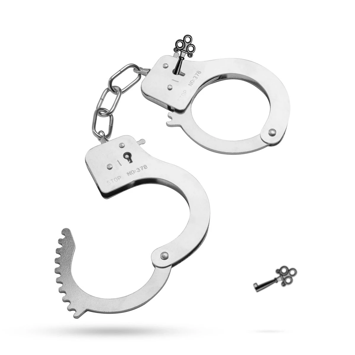 Metalen handboeien zilver van Easytoys Fetish Collection met glad, sterk metaal