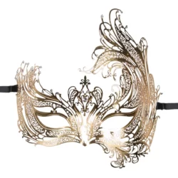 Easytoys Fetish open Venetiaans masker goudkleurig van ijzer met sierlijke details