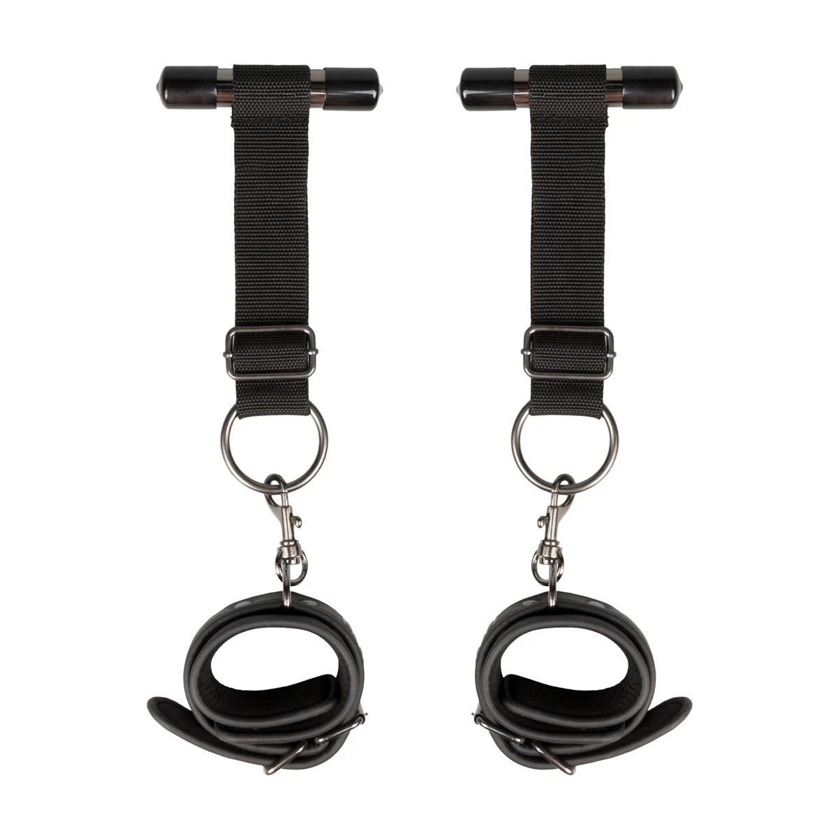 Over the Door Wrist Cuffs van polyester, kunstleer en metaal