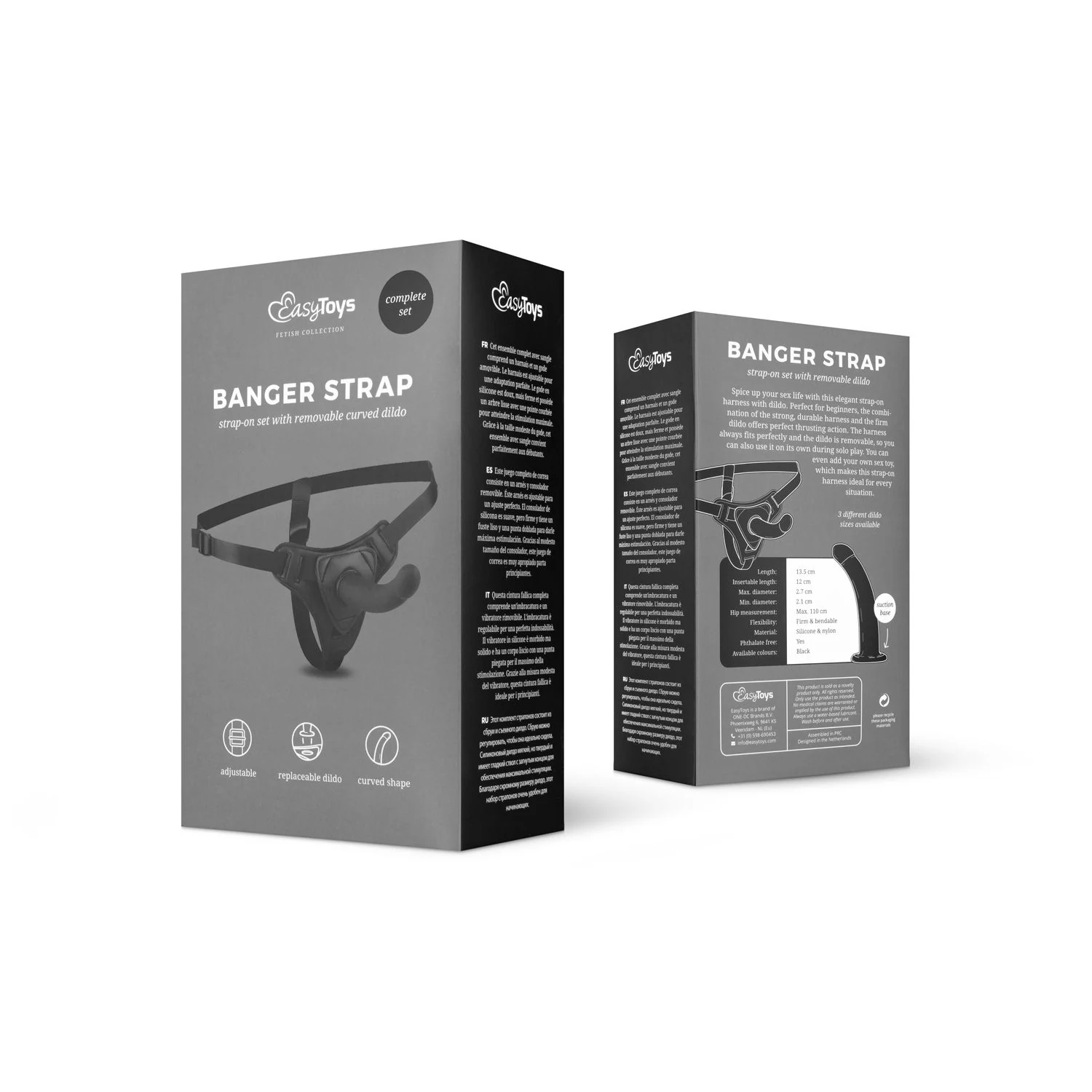 Compacte Easytoys Fetish pegging starter set met invoerdiepte 110 mm