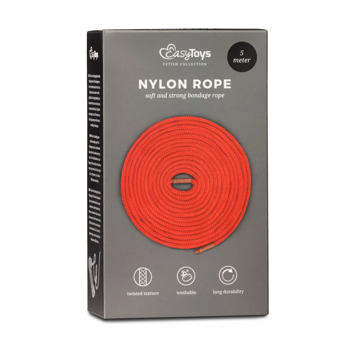 Rood bondagetouw van nylon uit de Easytoys Fetish Collection