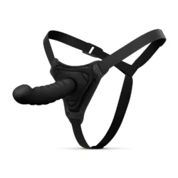 Easytoys Fetish siliconen strap-on gebogen met verstelbaar harnas