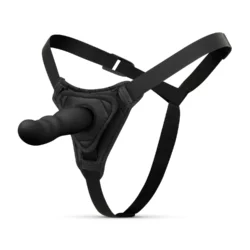 Easytoys Fetish siliconen strap-on realistisch zwart met verstelbaar harnas