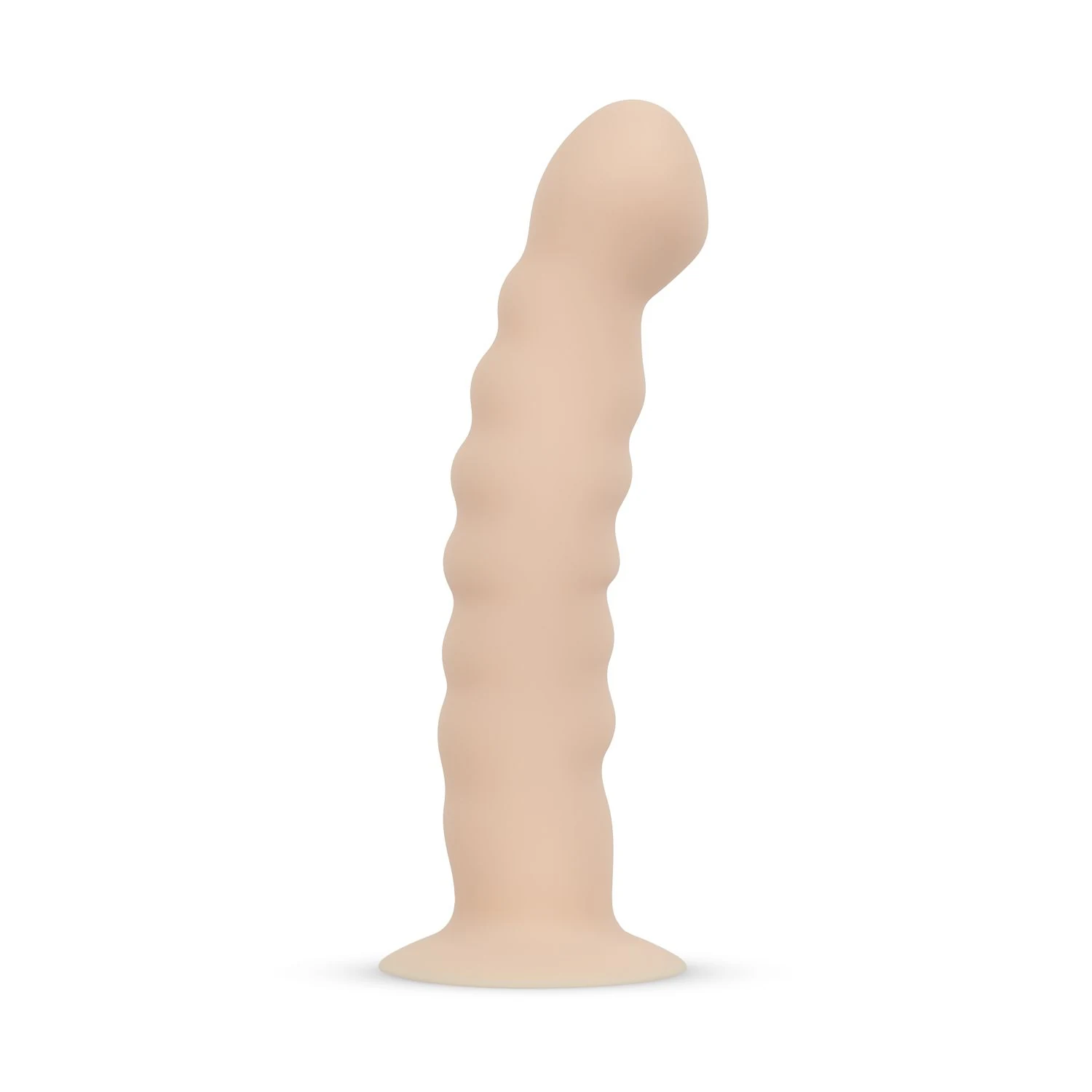 Strap-on dildo met harnas van zacht siliconen met geribbelde schacht