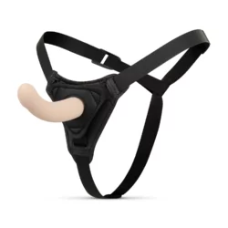 Easytoys Fetish strap-on-dildo met harnas, gebogen en beige