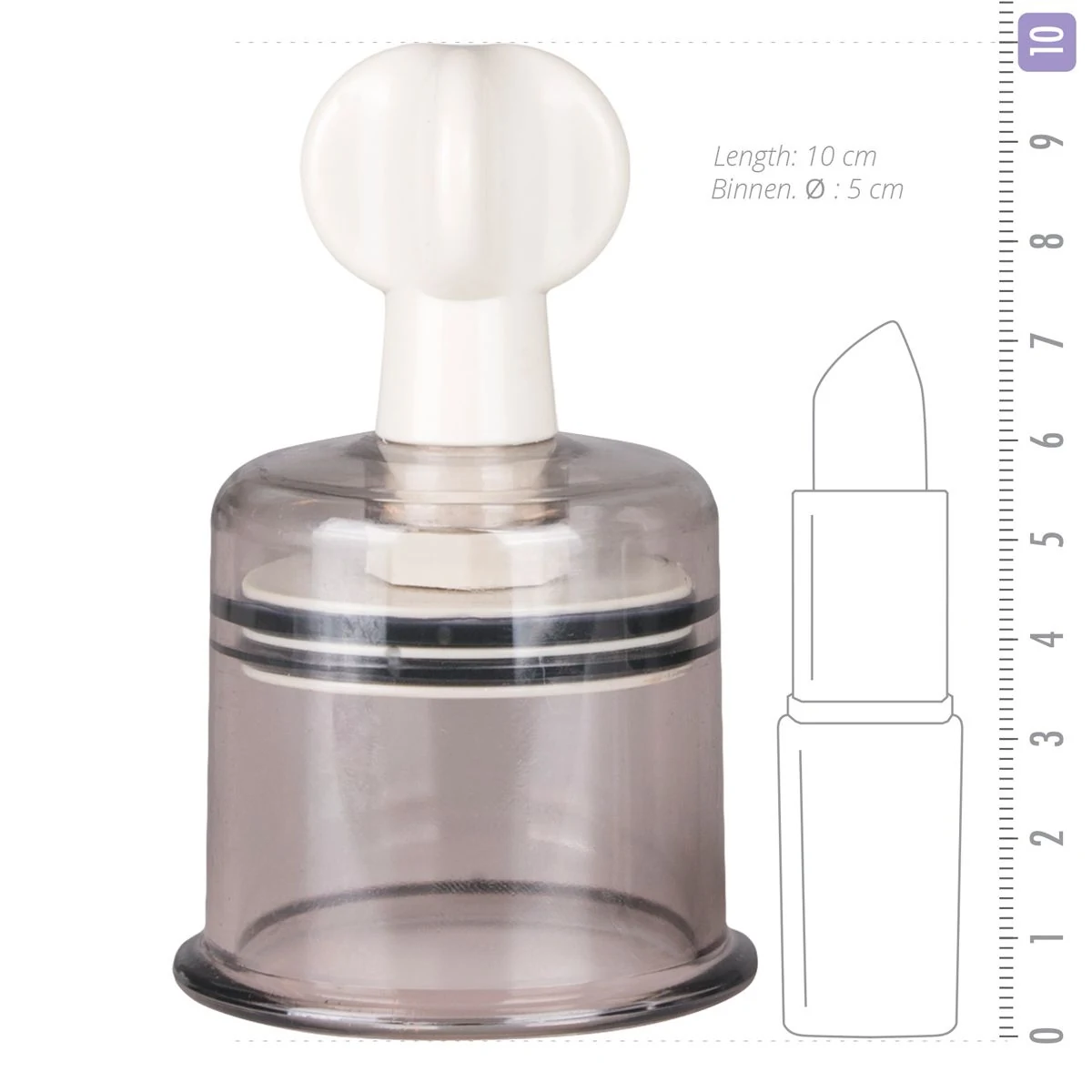 Easytoys Fetish tepelzuigers groot van ABS, 100 mm lang en 50 mm binnendiameter