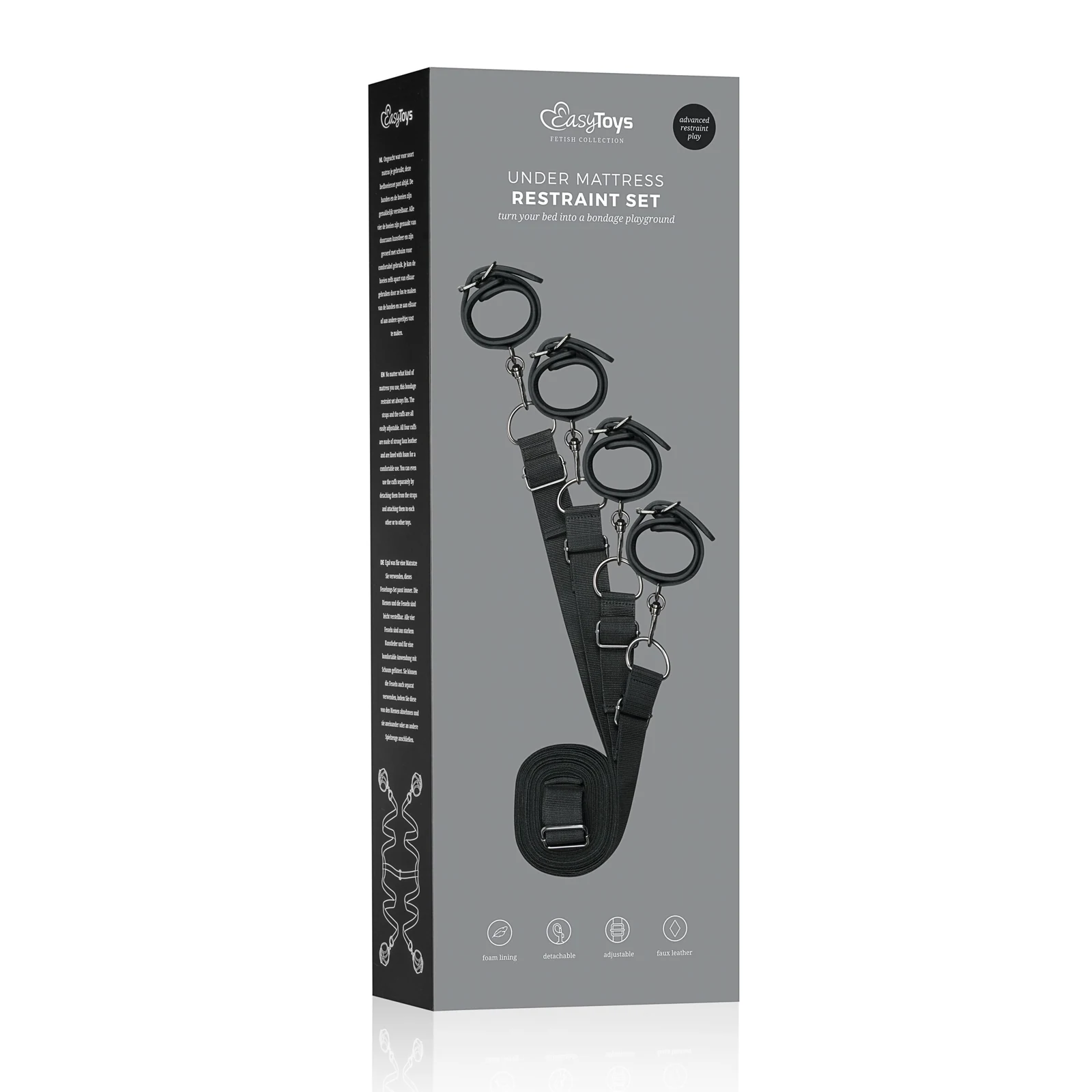 Easytoys Fetish bed bondage set van kunstleer en metaal