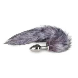 Easytoys Fetish vossenstaart buttplug M in zilver met zachte staart