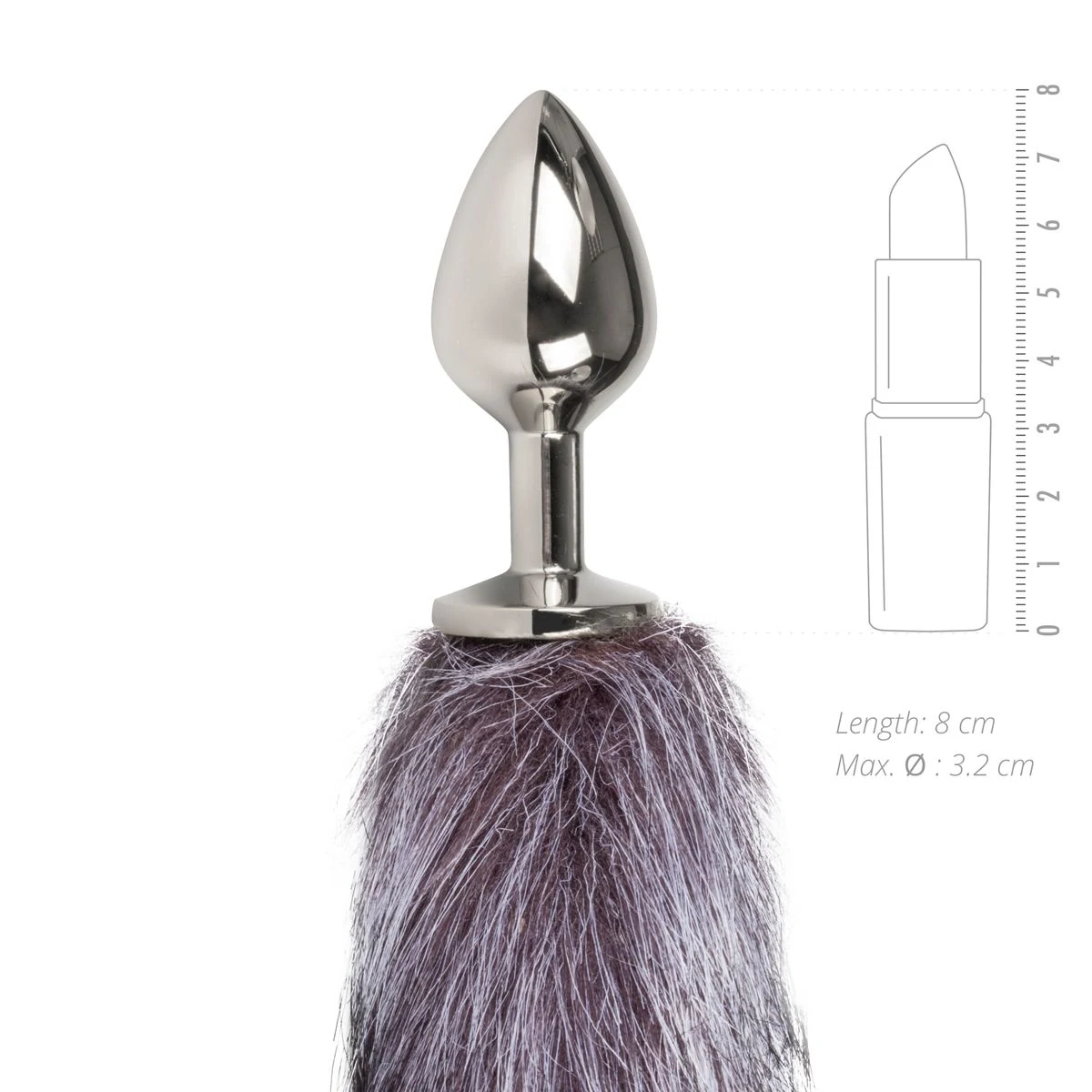 Vossenstaart buttplug M met metalen plug en volle zachte staart