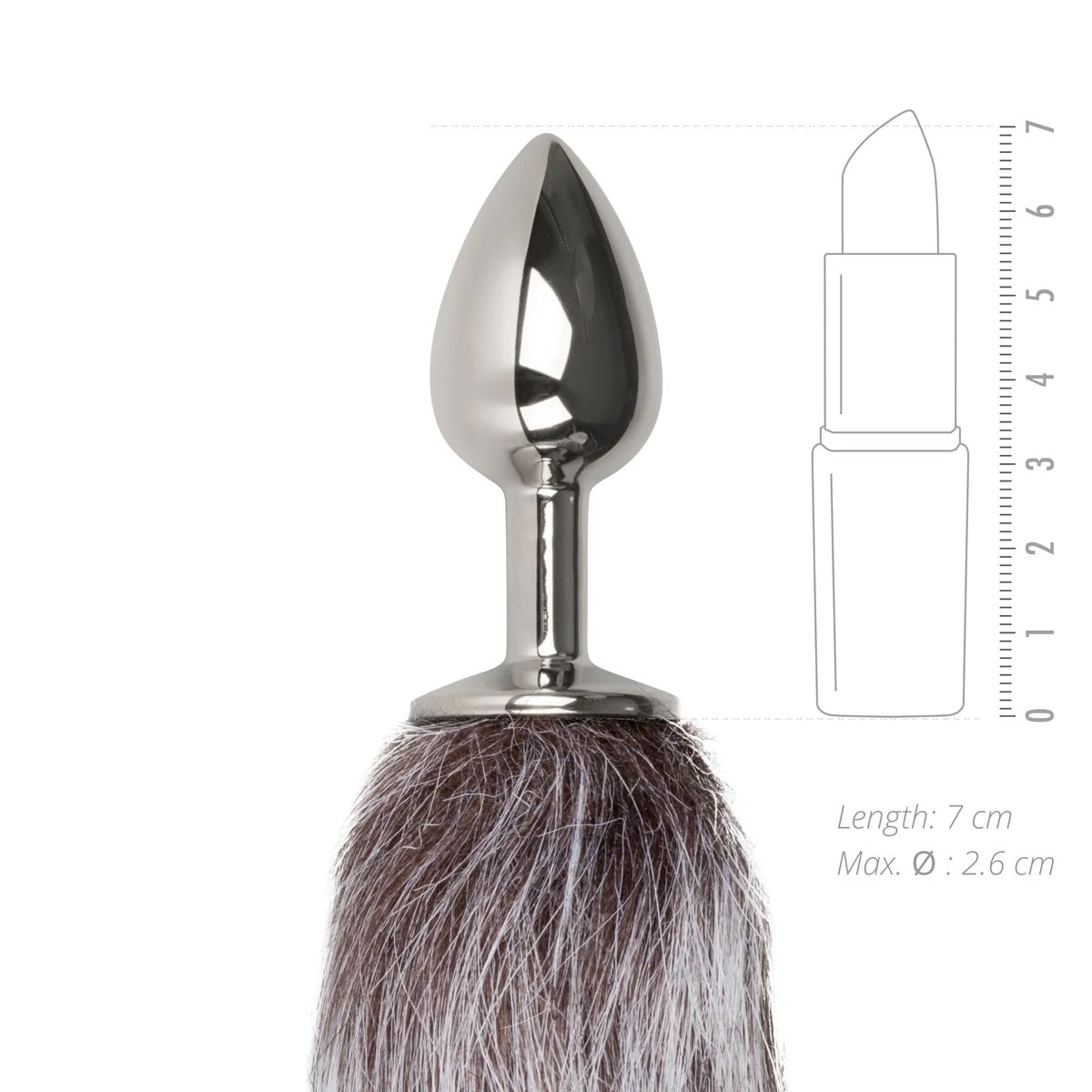 Vossenstaart buttplug zilver voor anus stimulatie en rollenspel