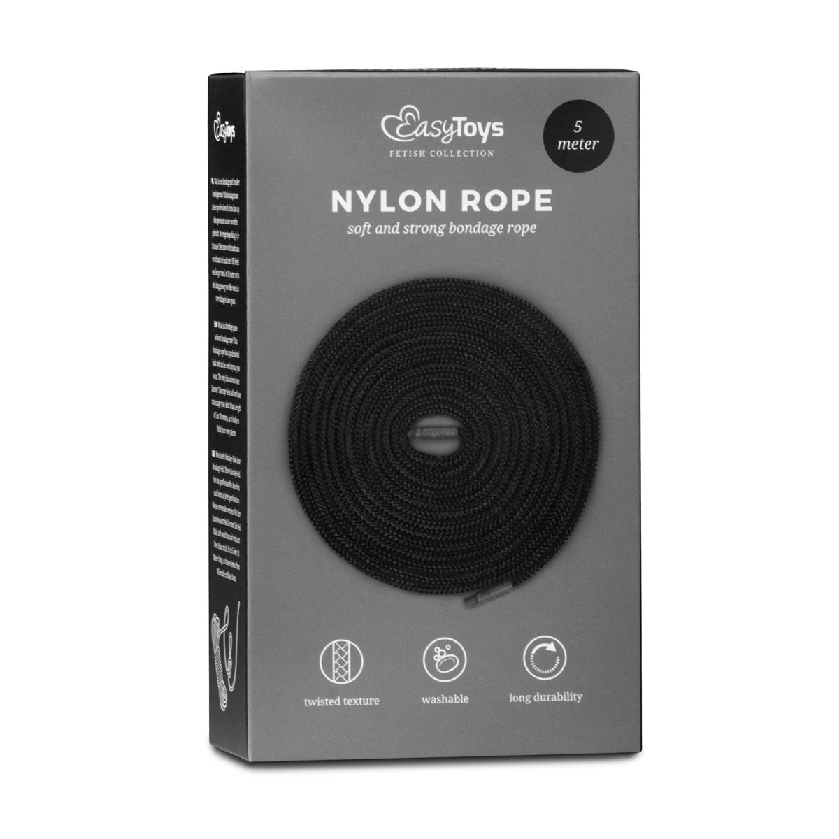 Zwart bondagetouw van nylon voor bondage