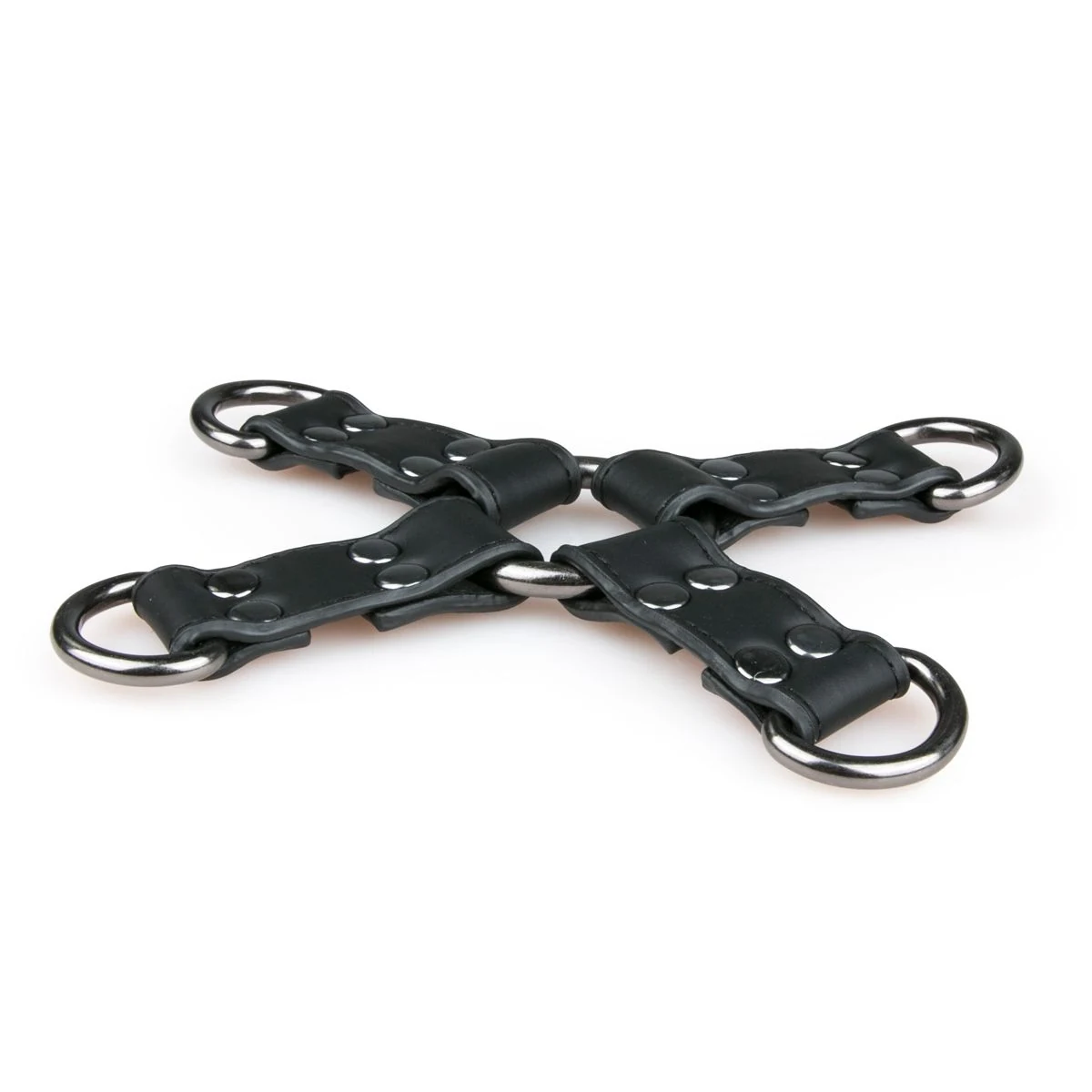 Easytoys Fetish zwarte hogtie van kunstleer en metaal