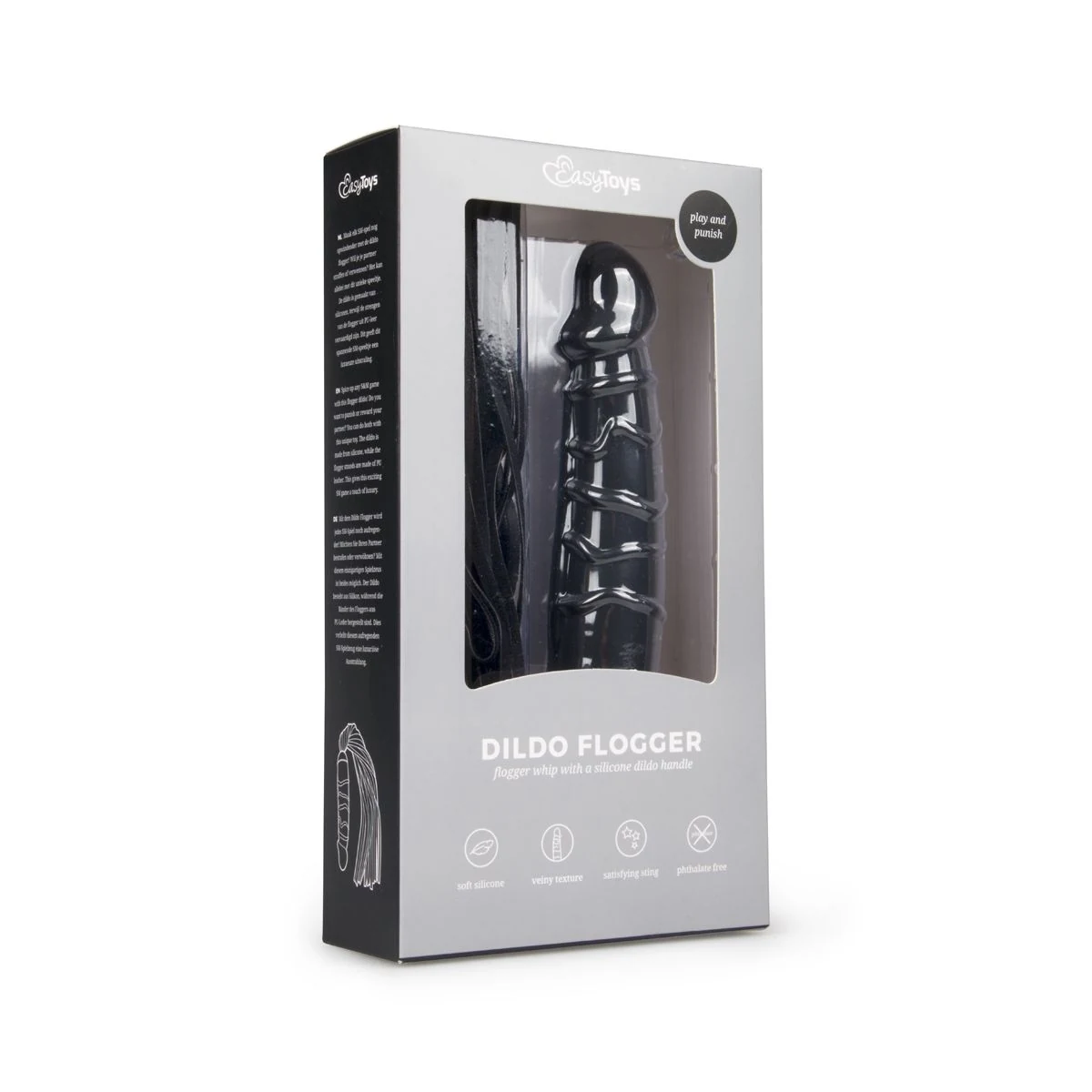 Zwarte zweep met dildo uit de Easytoys Fetish Collection