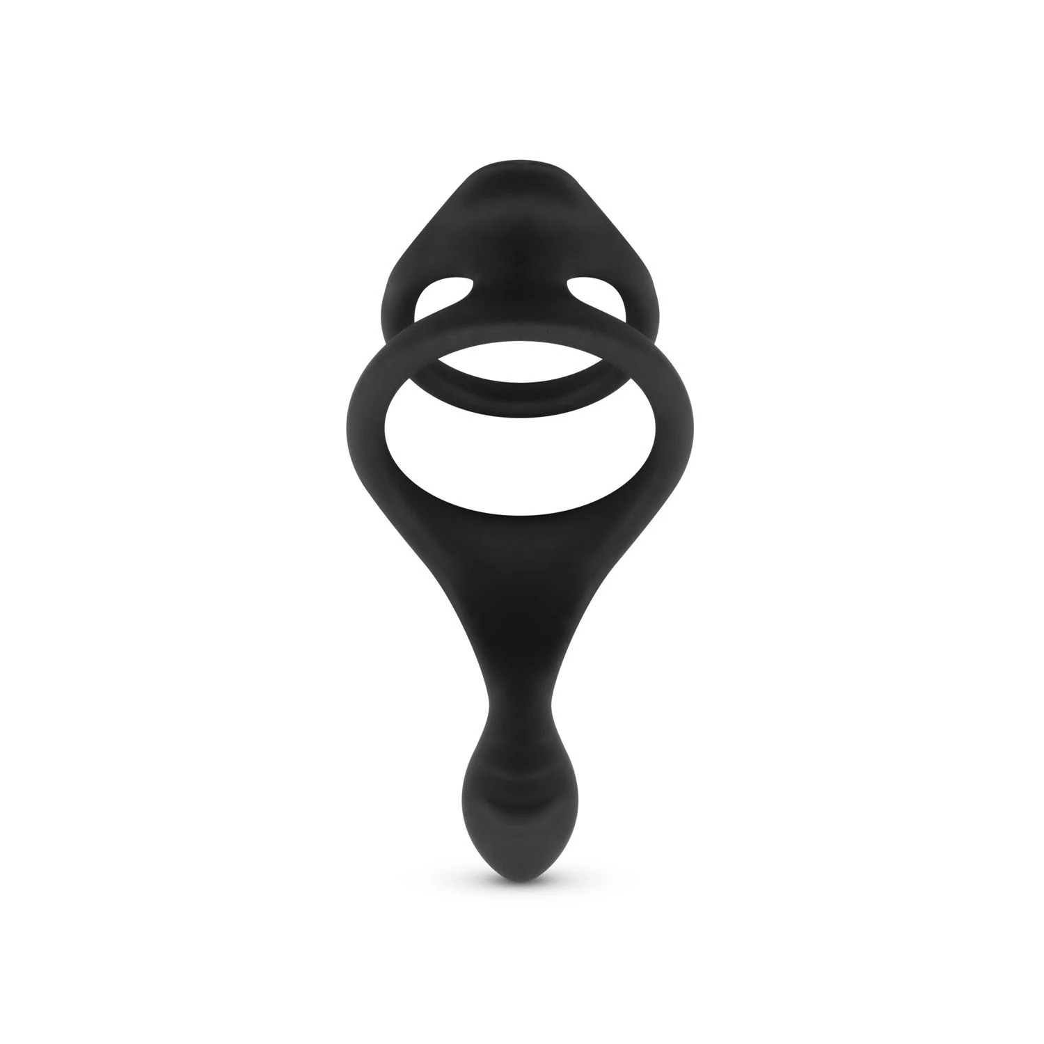 Zwarte Pleasure Cockring met perineum stimulatie