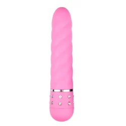 Easytoys Mini Vibrator Gedraaid roze met golvende structuur en compact formaat