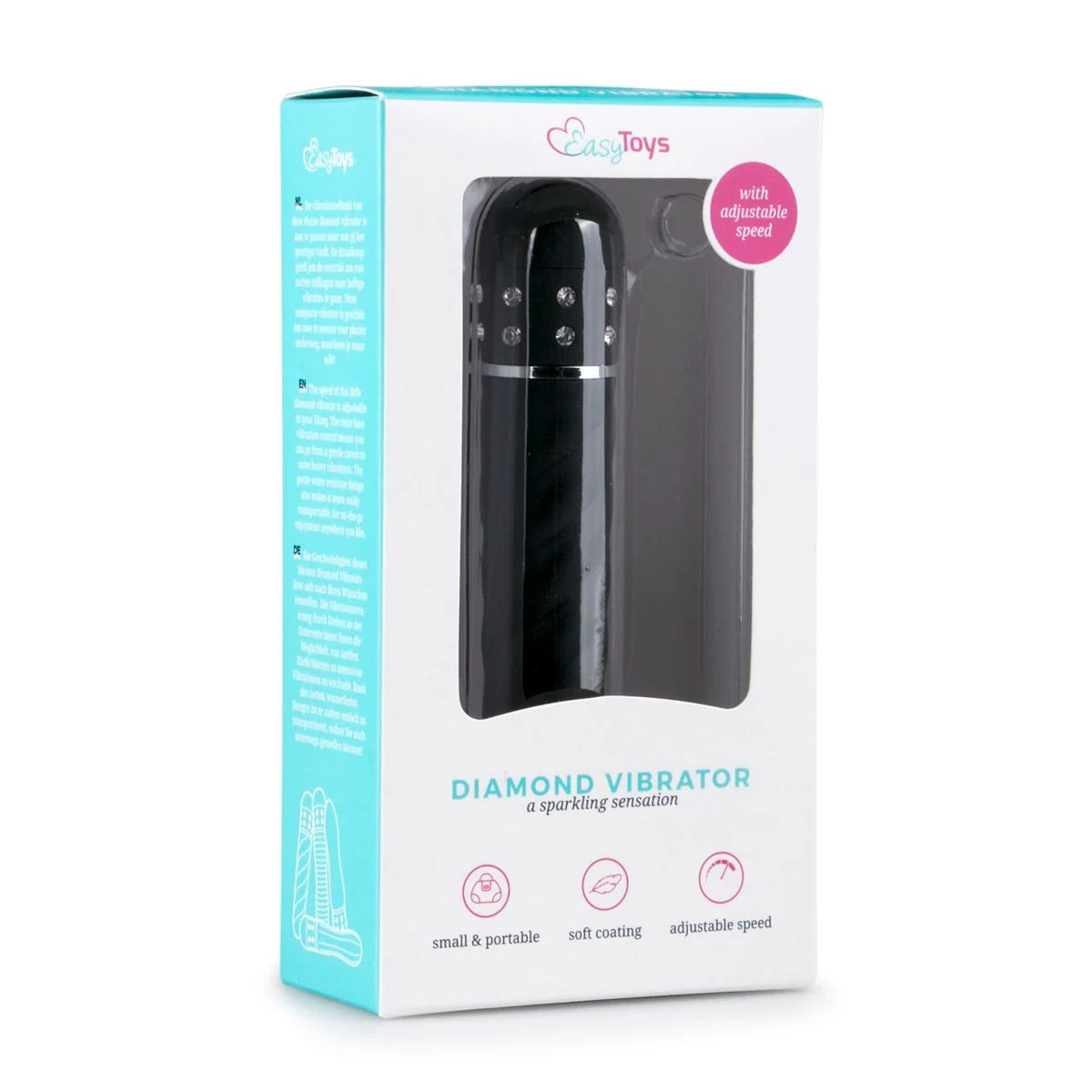 Mini vibrator zwart van Easytoys met golvende structuur