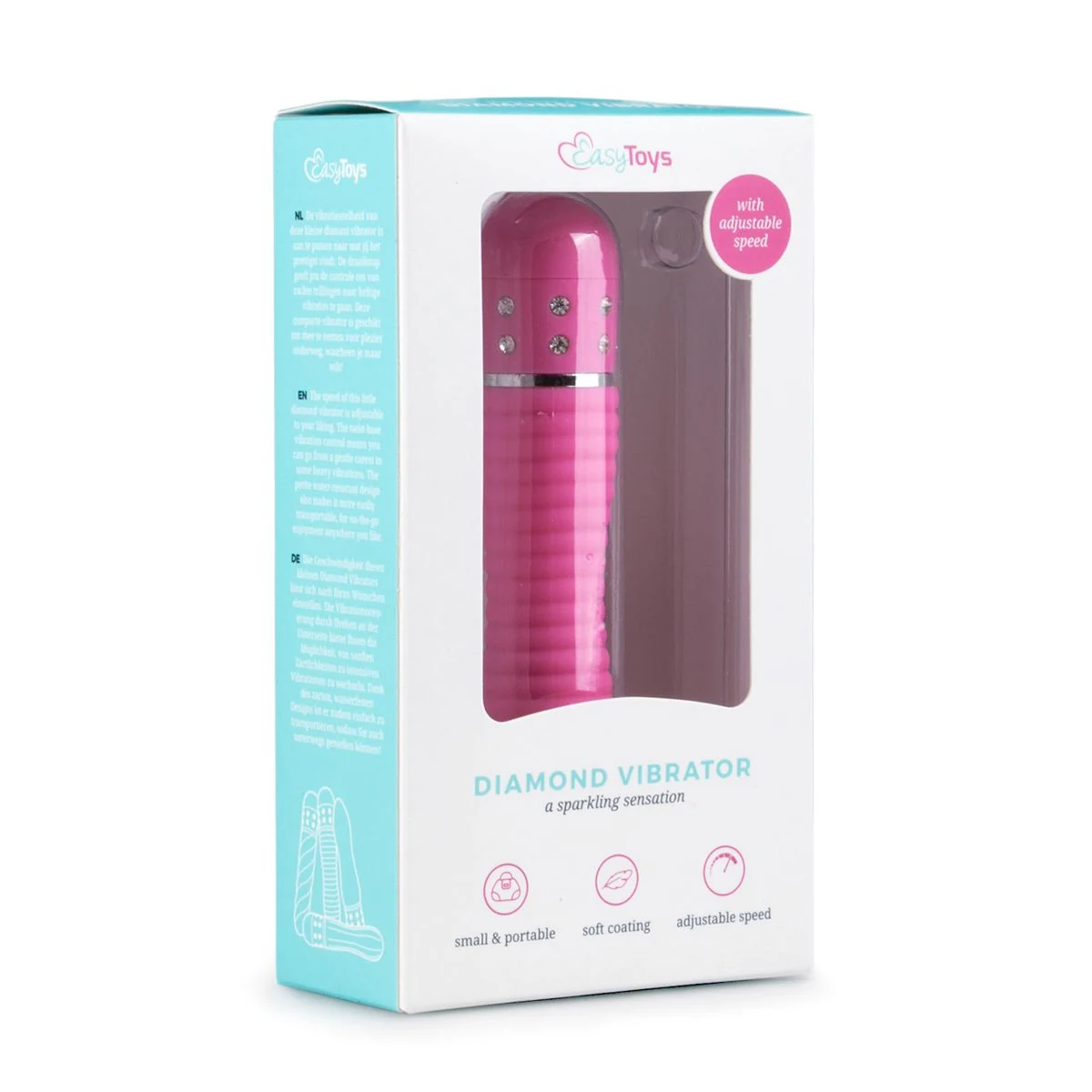Roze Easytoys mini vibrator met geribbelde structuur