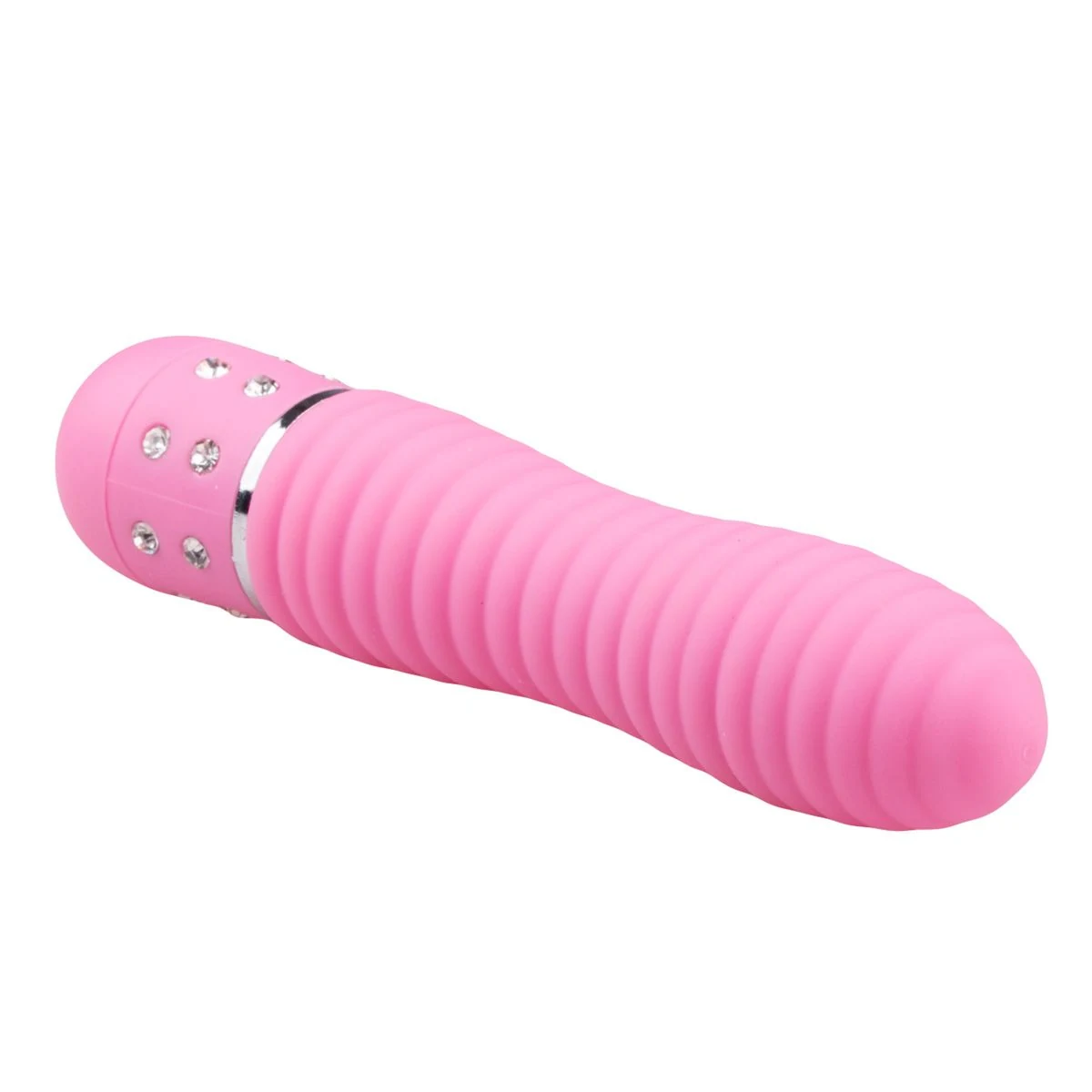 Easytoys Mini Vibrator Geribbeld - Roze met draaiknop