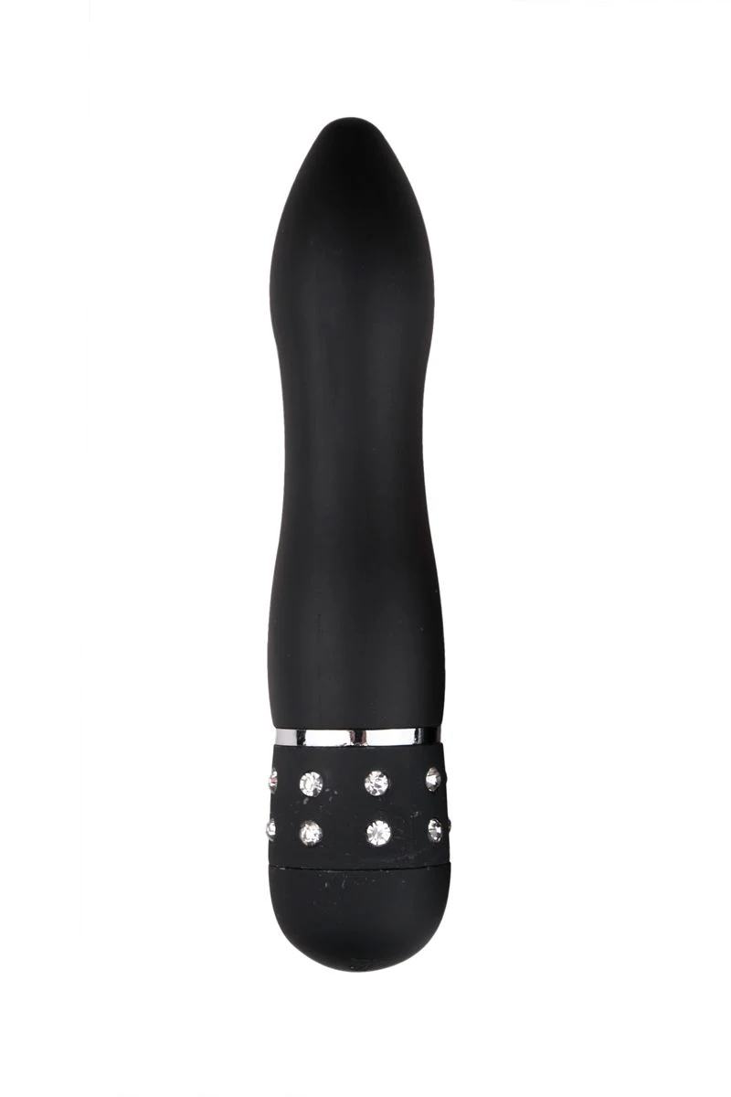 Easytoys mini vibrator zwart met gladde textuur en draaiknop