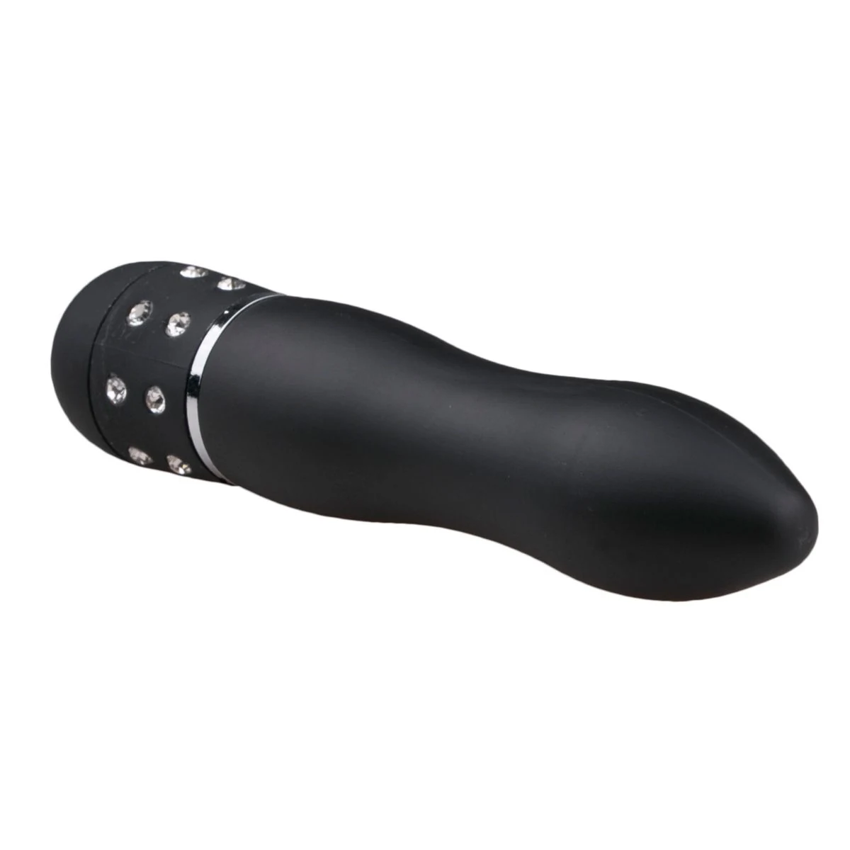 Zwarte Easytoys mini vibrator van 114 mm met variabele vibratiestanden