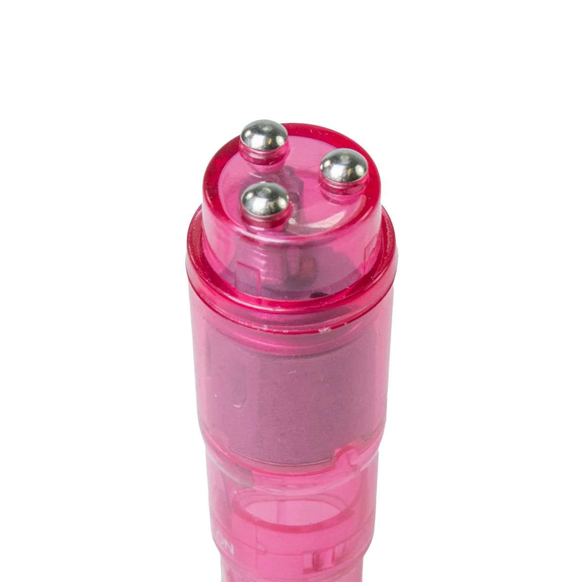 Easytoys Pocket Rocket roze met glad opzetstuk en noppen opzetstukken