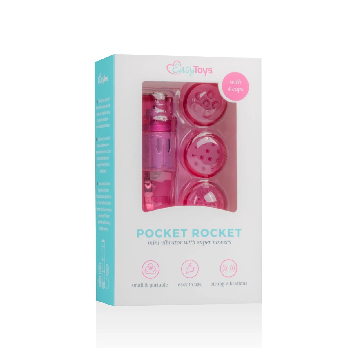 Easytoys Pocket Rocket roze waterproof vibrator van ABS voor unisex gebruik